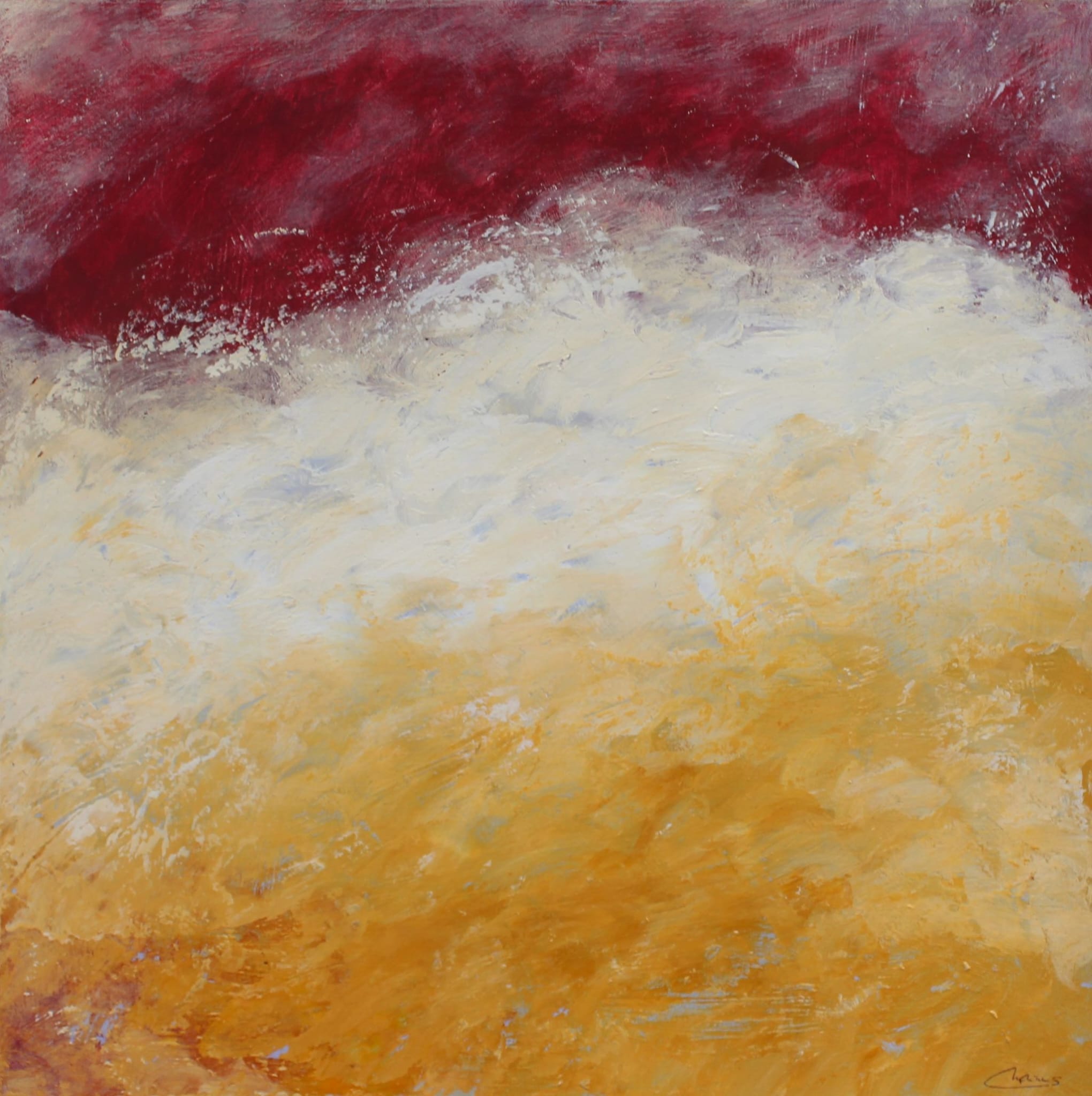 Peinture abstraite ocre et terre